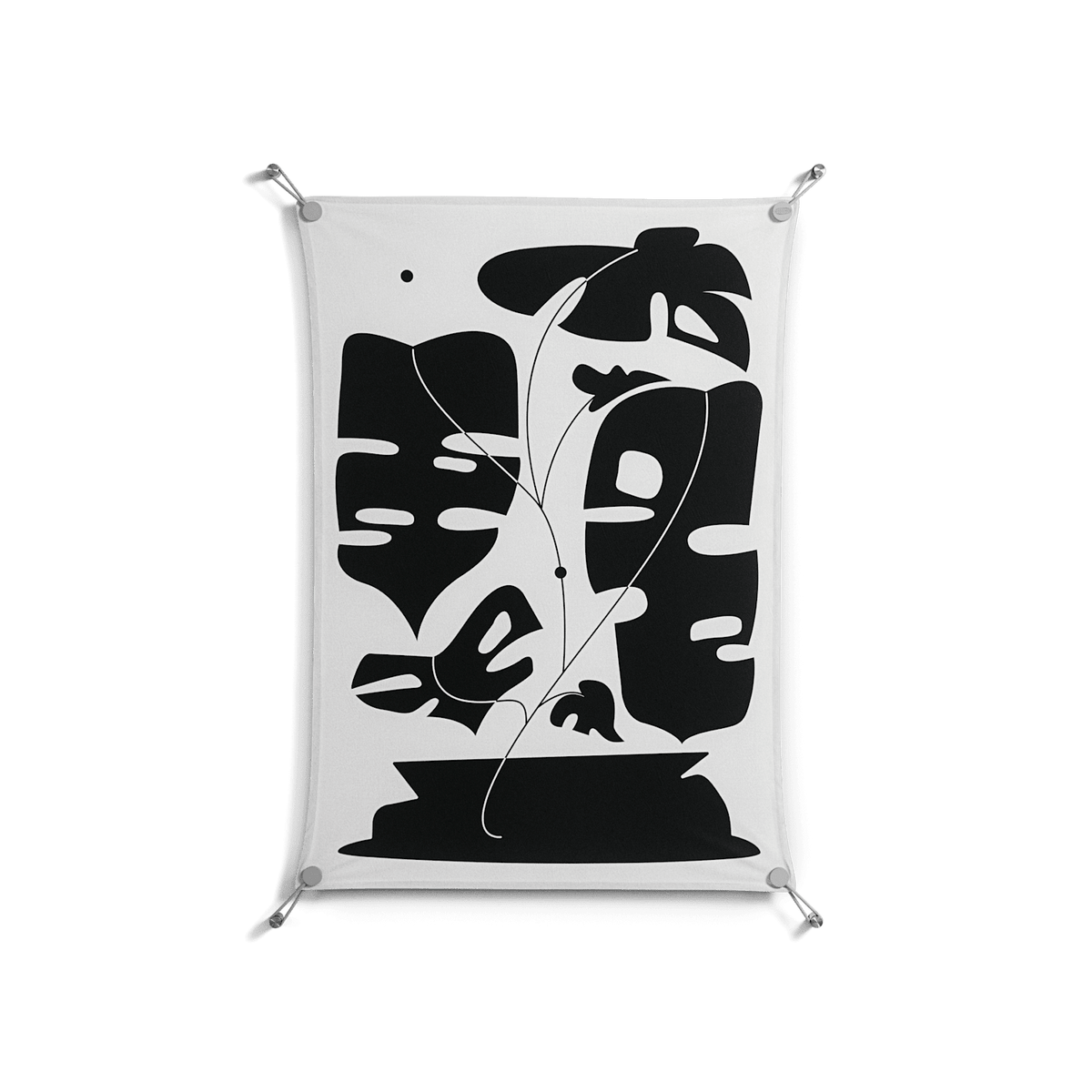 Monstera - Work On Wall - Konrad Blaszczyk - Silver - 70 x 100 cm