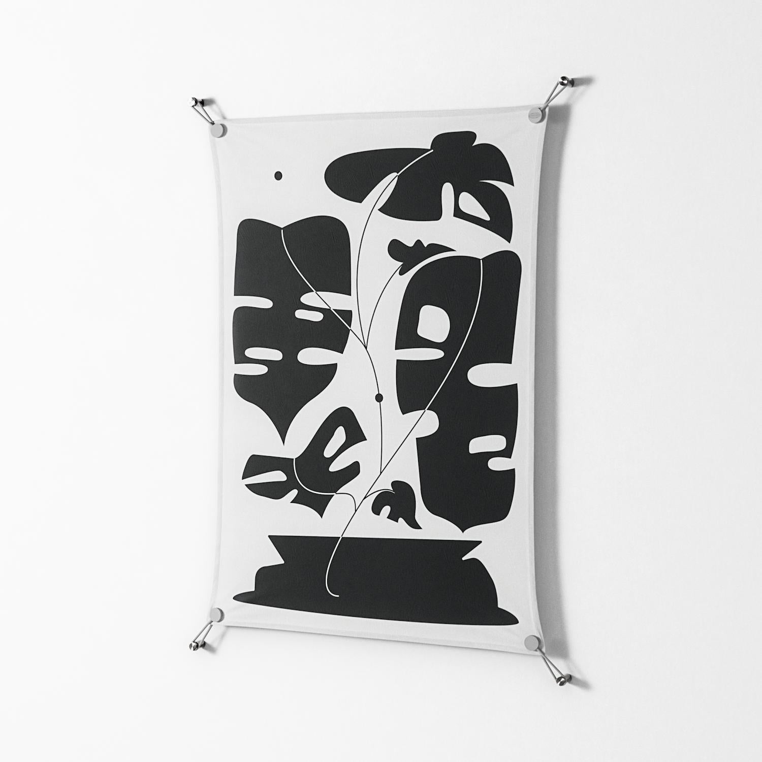 Monstera - Work On Wall - Konrad Blaszczyk - Silver - 70 x 100 cm