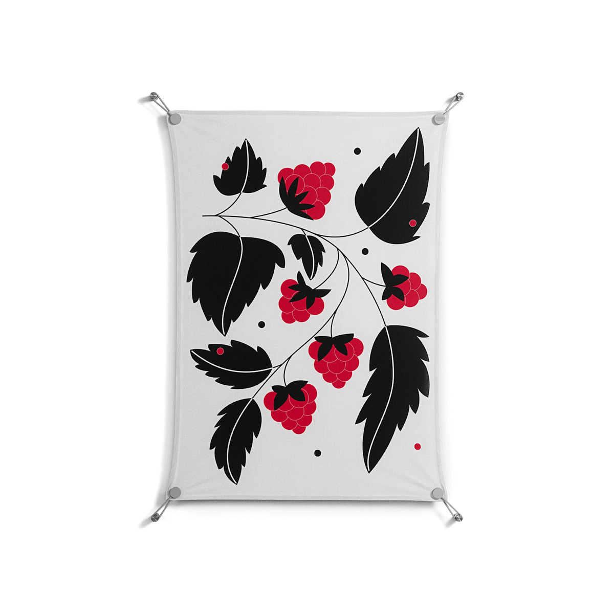 Raspberry - Work On Wall - Konrad Blaszczyk - Silver - 70 x 100 cm