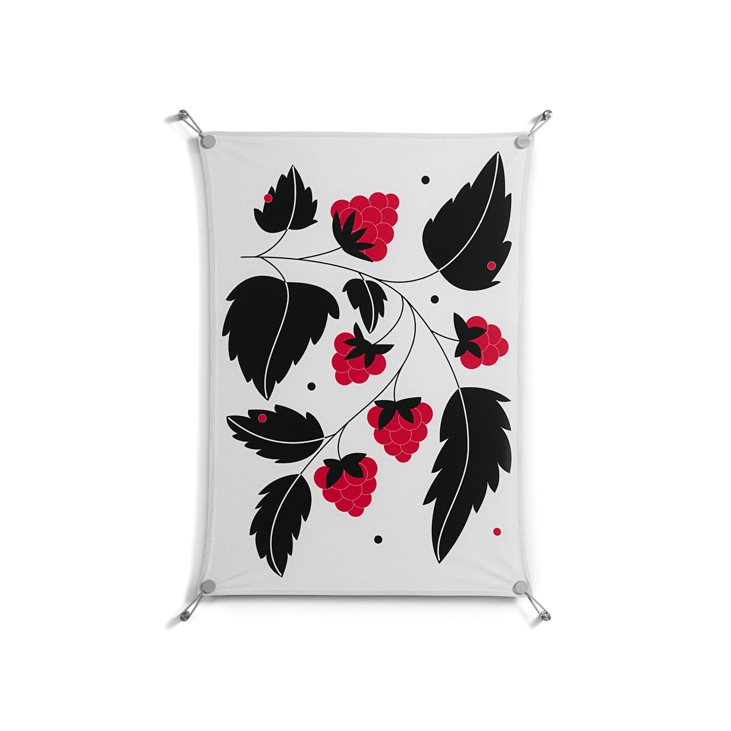 Raspberry - Work On Wall - Konrad Blaszczyk - Silver - 70 x 100 cm