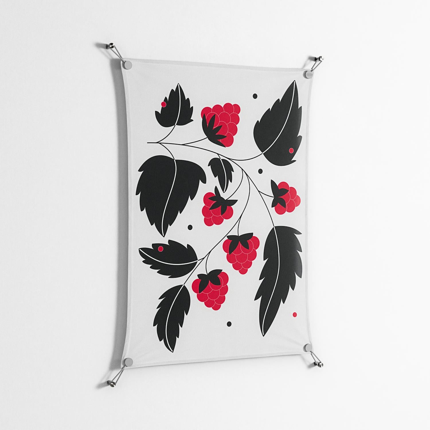 Raspberry - Work On Wall - Konrad Blaszczyk - Silver - 70 x 100 cm