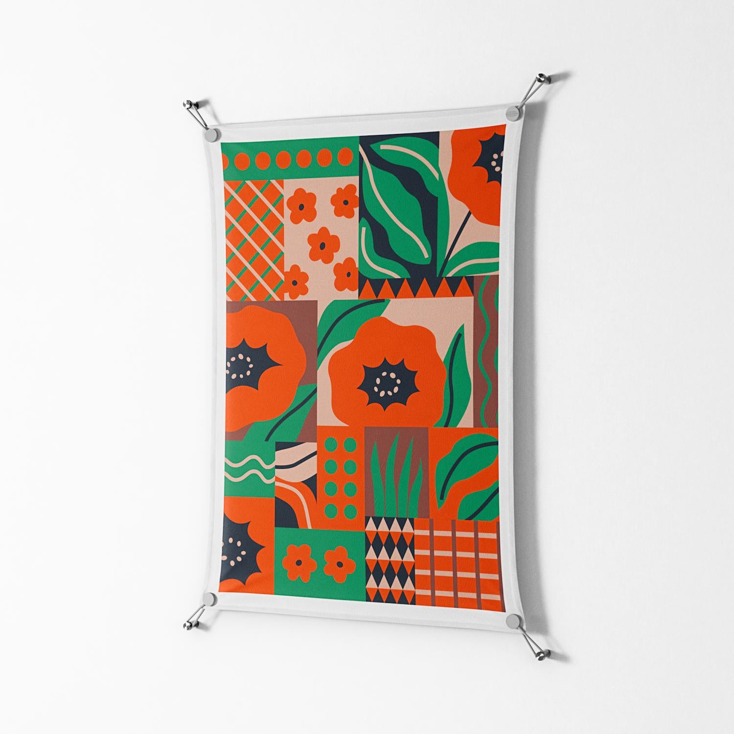 Flower B - Work On Wall - Heather Zhou - Silver - 70 x 100 cm