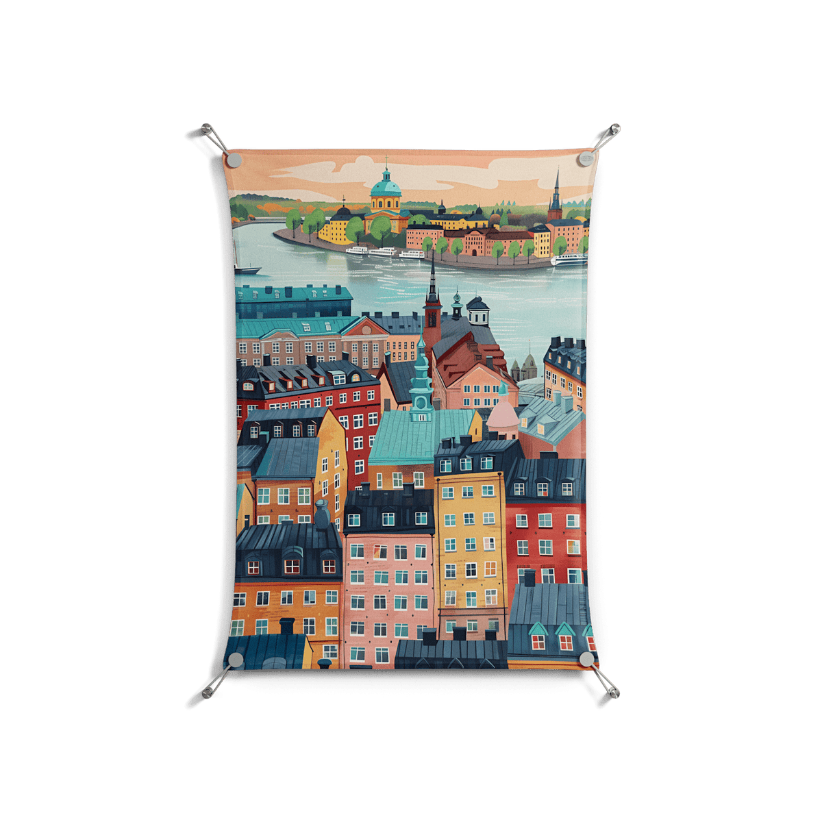 Gamla Stan - Work On Wall - Nur Rydberg - Silver - 70 x 100 cm