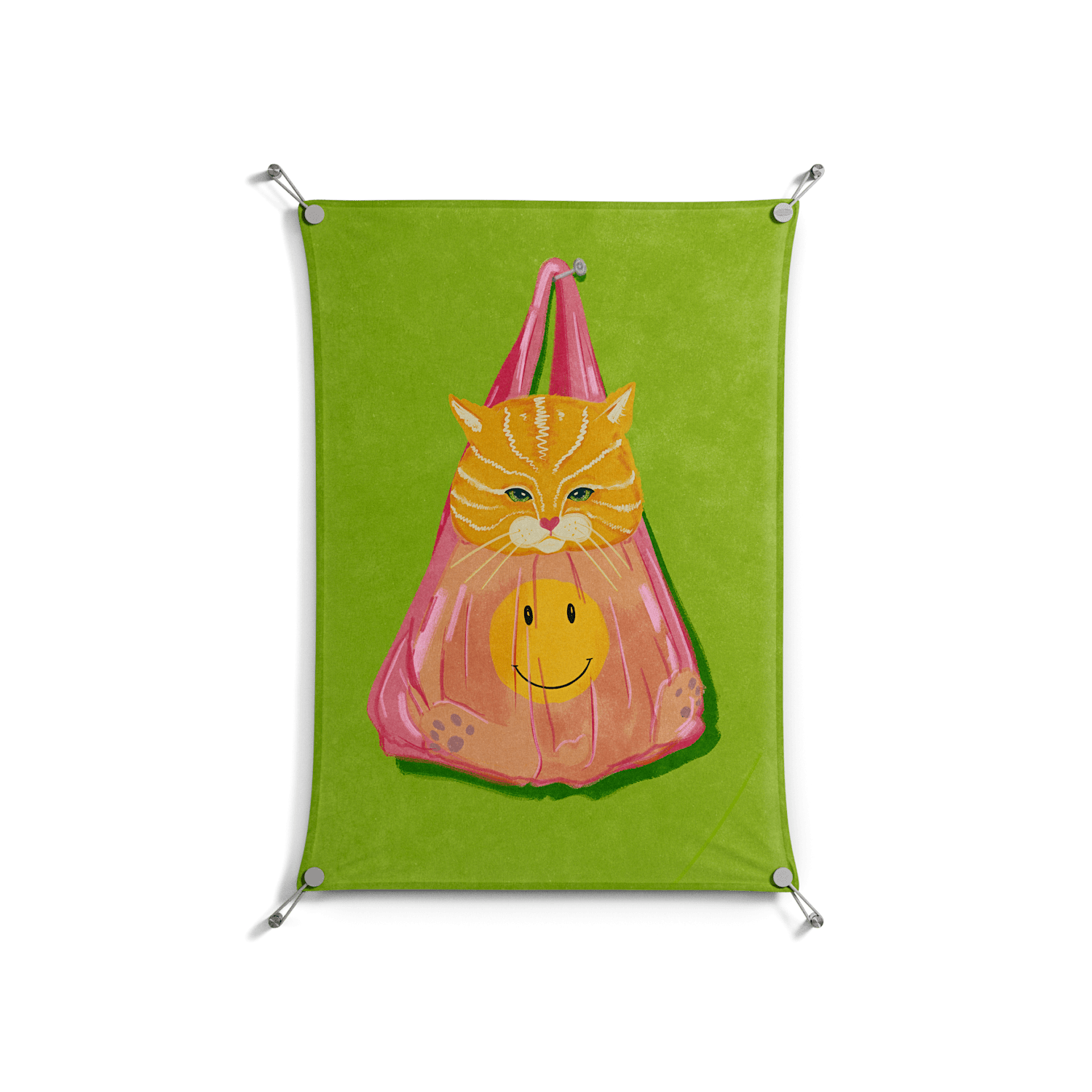 Cat in a Bag - Work On Wall - Raissa Oltmanns - Silver - 70 x 100 cm