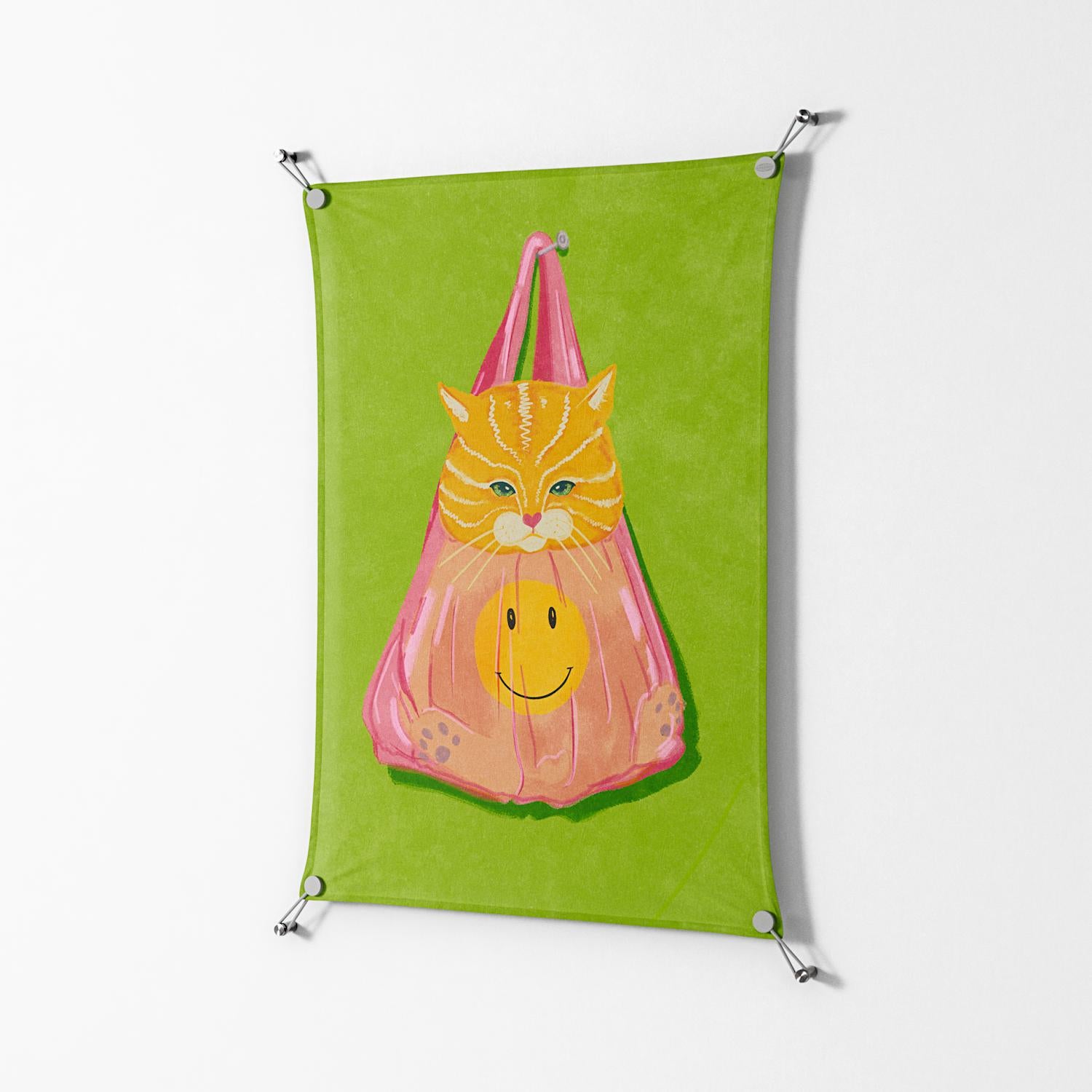 Cat in a Bag - Work On Wall - Raissa Oltmanns - Silver - 70 x 100 cm