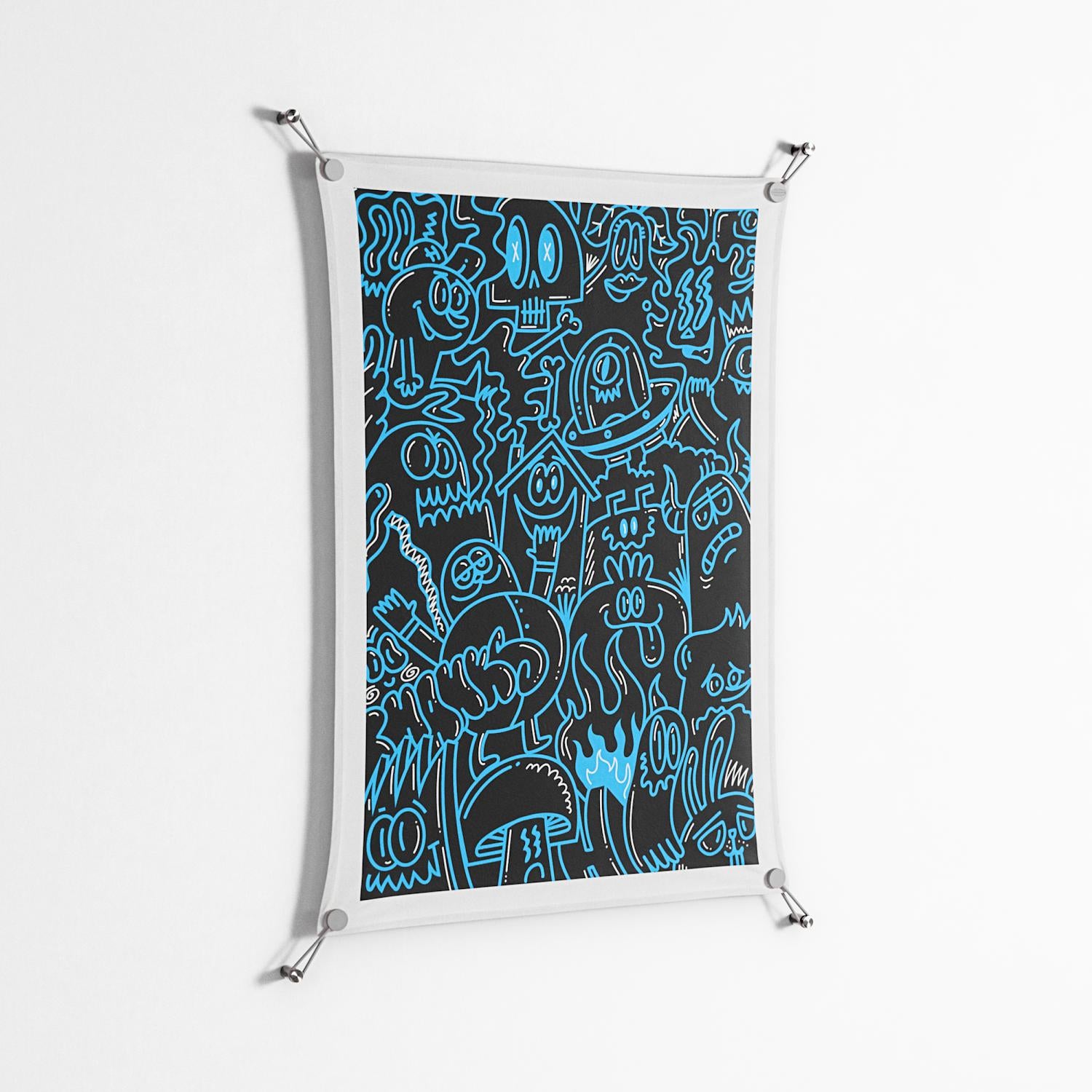 Blue Wotto - Work On Wall - Craig Watkins - Silver - 70 x 100 cm