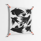 Black Birds - Work On Wall - Konrad Blaszczyk - Orange - 70 x 70 cm