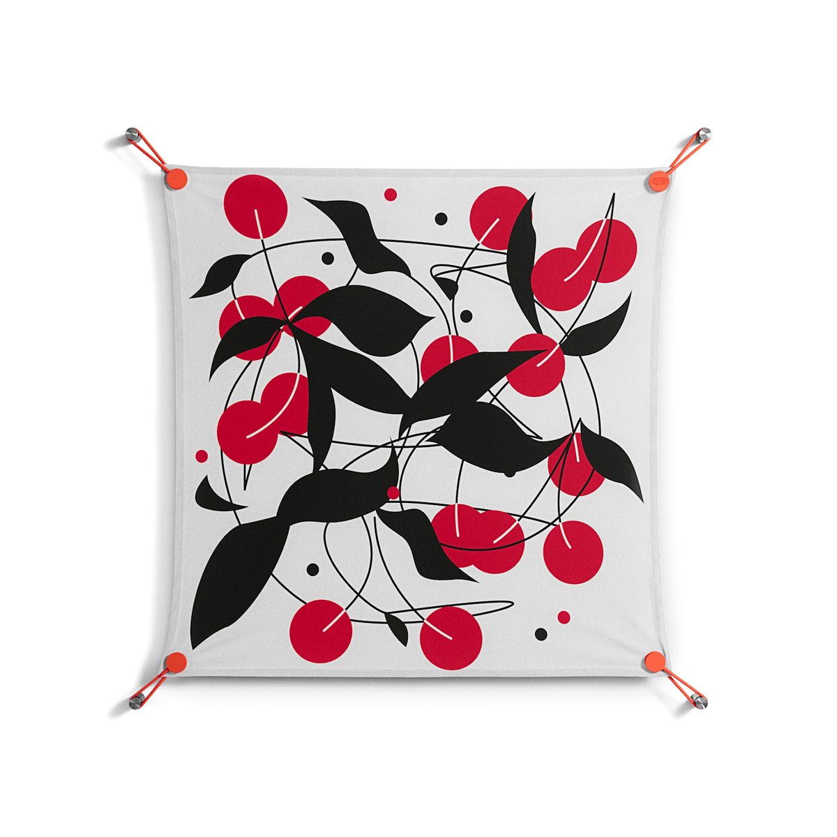 Cherry - Work On Wall - Konrad Blaszczyk - Orange - 70 x 70 cm