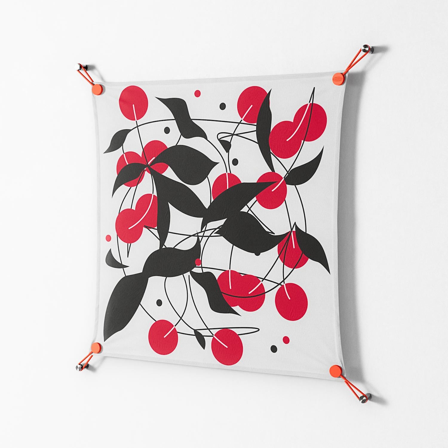 Cherry - Work On Wall - Konrad Blaszczyk - Orange - 70 x 70 cm