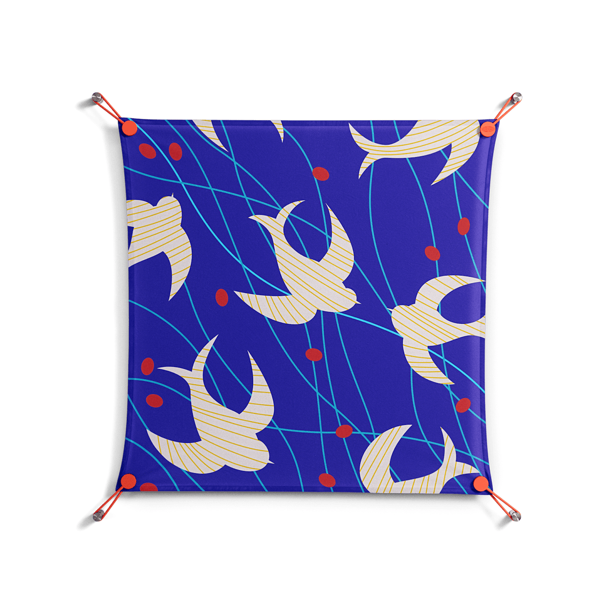 Birds A - Work On Wall - Heather Zhou - Orange - 70 x 70 cm