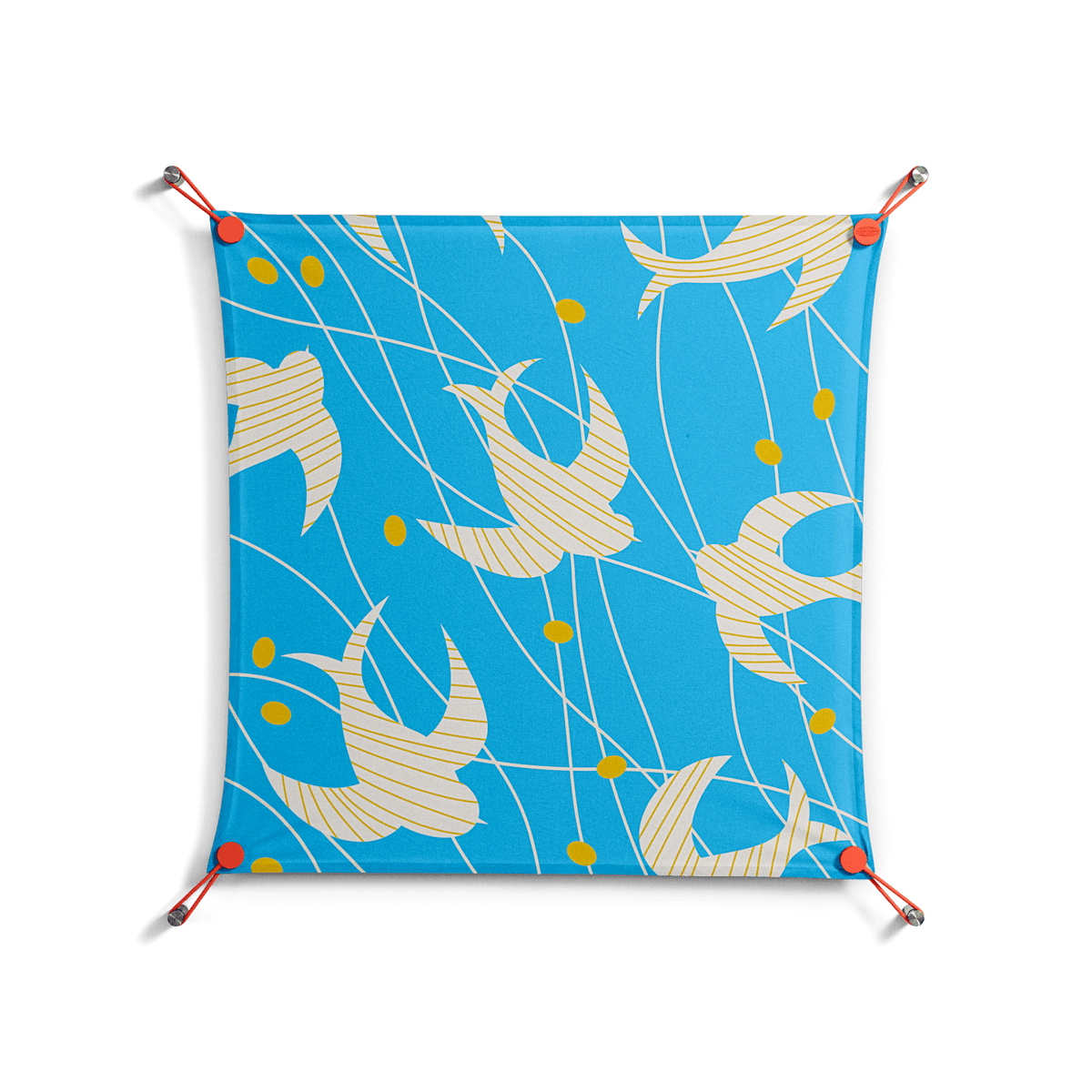 Birds B - Work On Wall - Heather Zhou - Orange - 70 x 70 cm