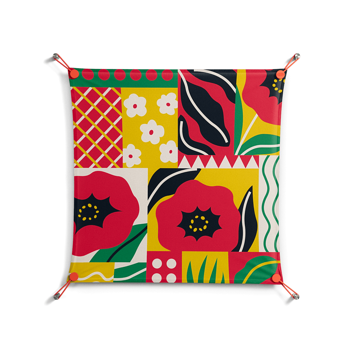 Flower C - Work On Wall - Heather Zhou - Orange - 70 x 70 cm