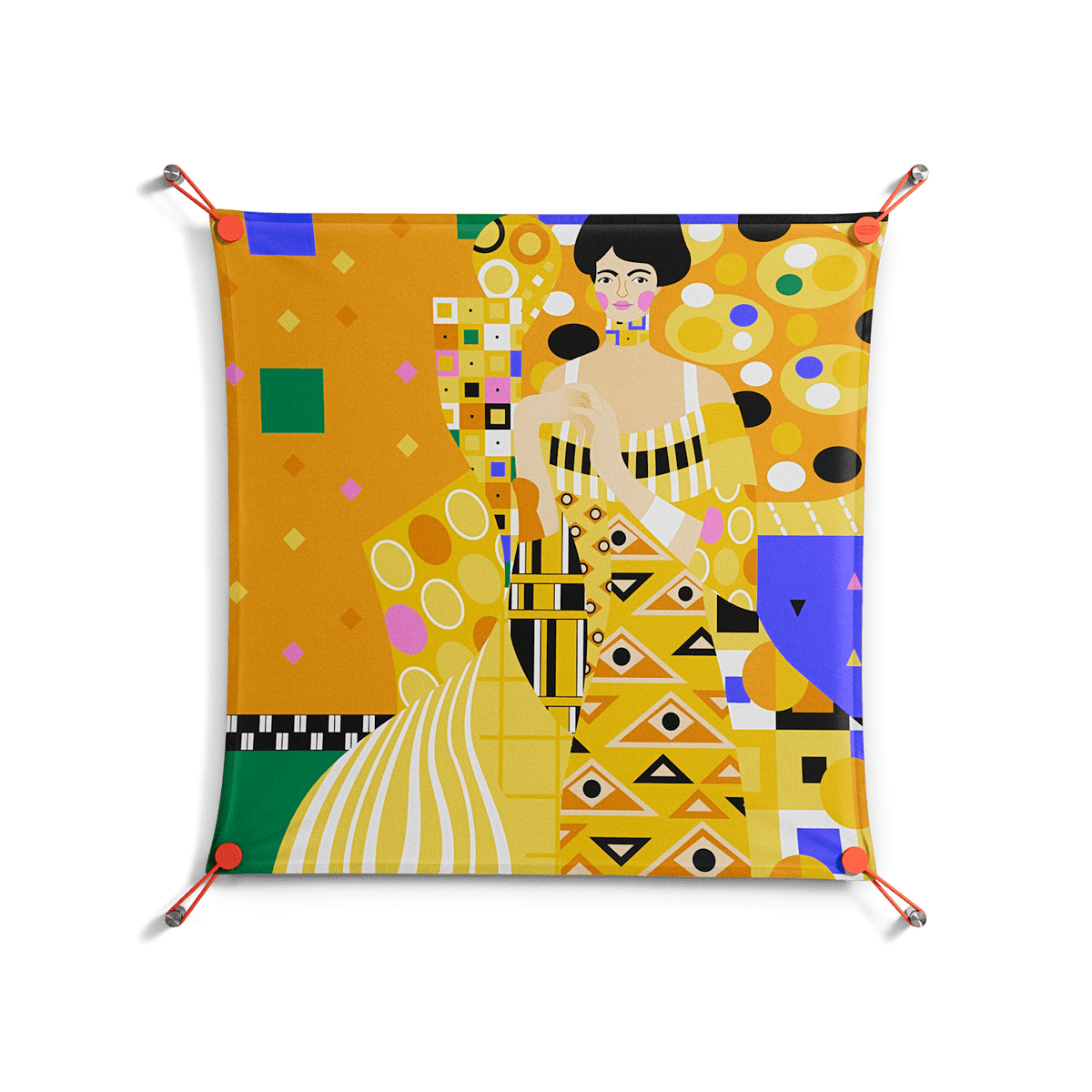 Klimt - Work On Wall - Heather Zhou - Orange - 70 x 70 cm