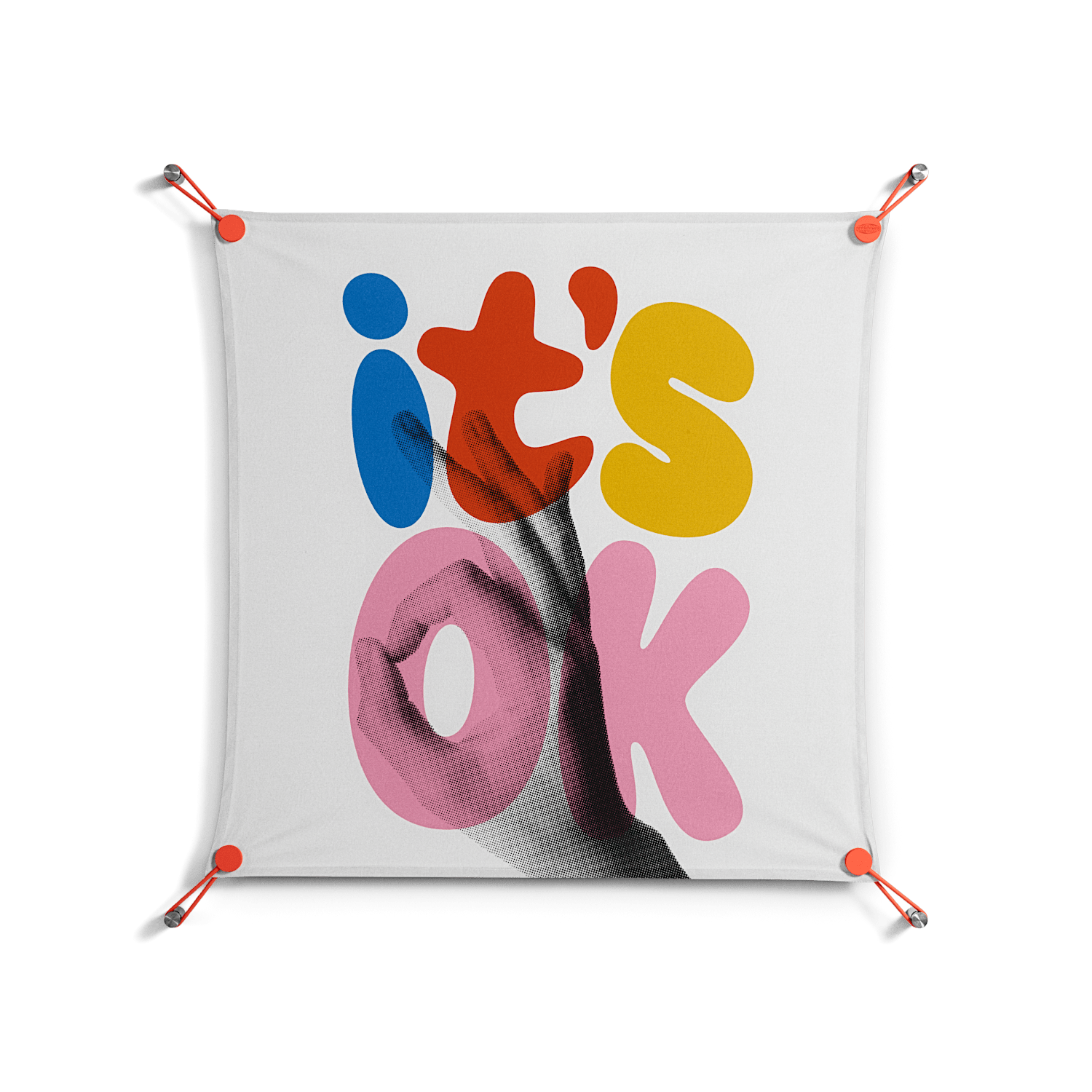 Its Ok - Work On Wall - Vratislav Pecka - Orange - 70 x 70 cm