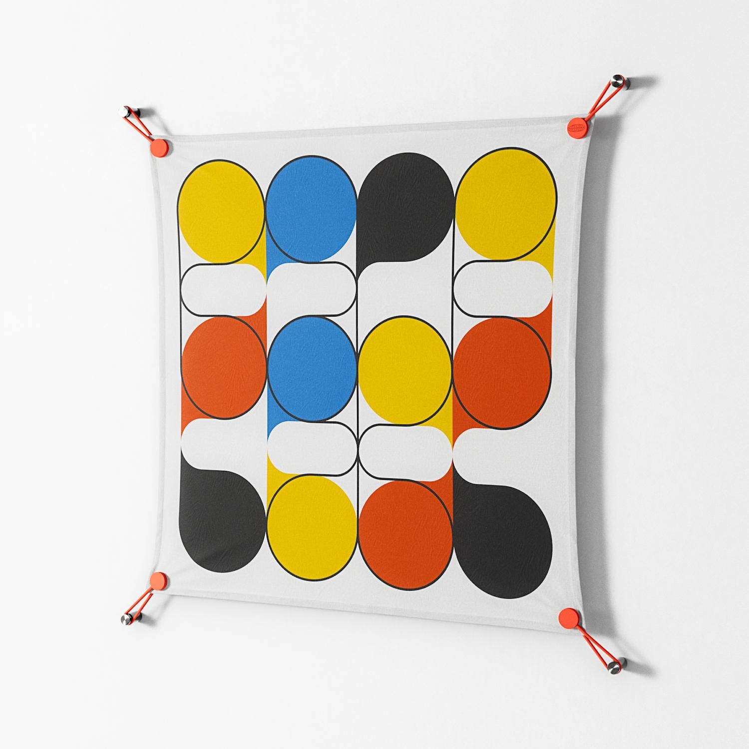 Springs - Work On Wall - Vratislav Pecka - Orange - 70 x 70 cm