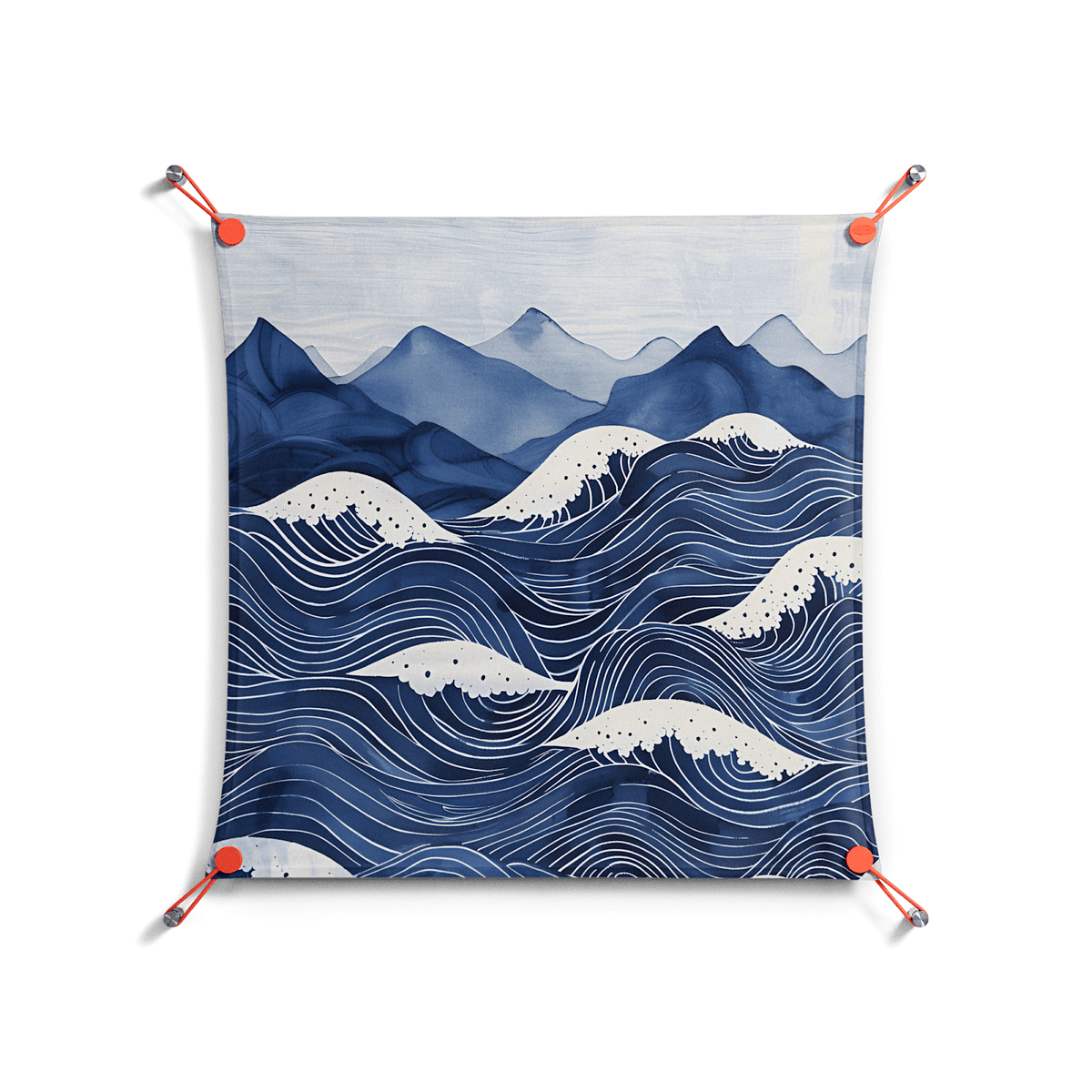 Dalgalar - Work On Wall - Nur Rydberg - Orange - 70 x 70 cm
