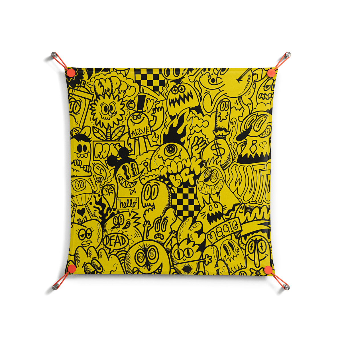 What a Mess - Work On Wall - Craig Watkins - Orange - 70 x 70 cm