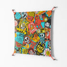 All The Stickers - Work On Wall - Craig Watkins - Orange - 70 x 70 cm