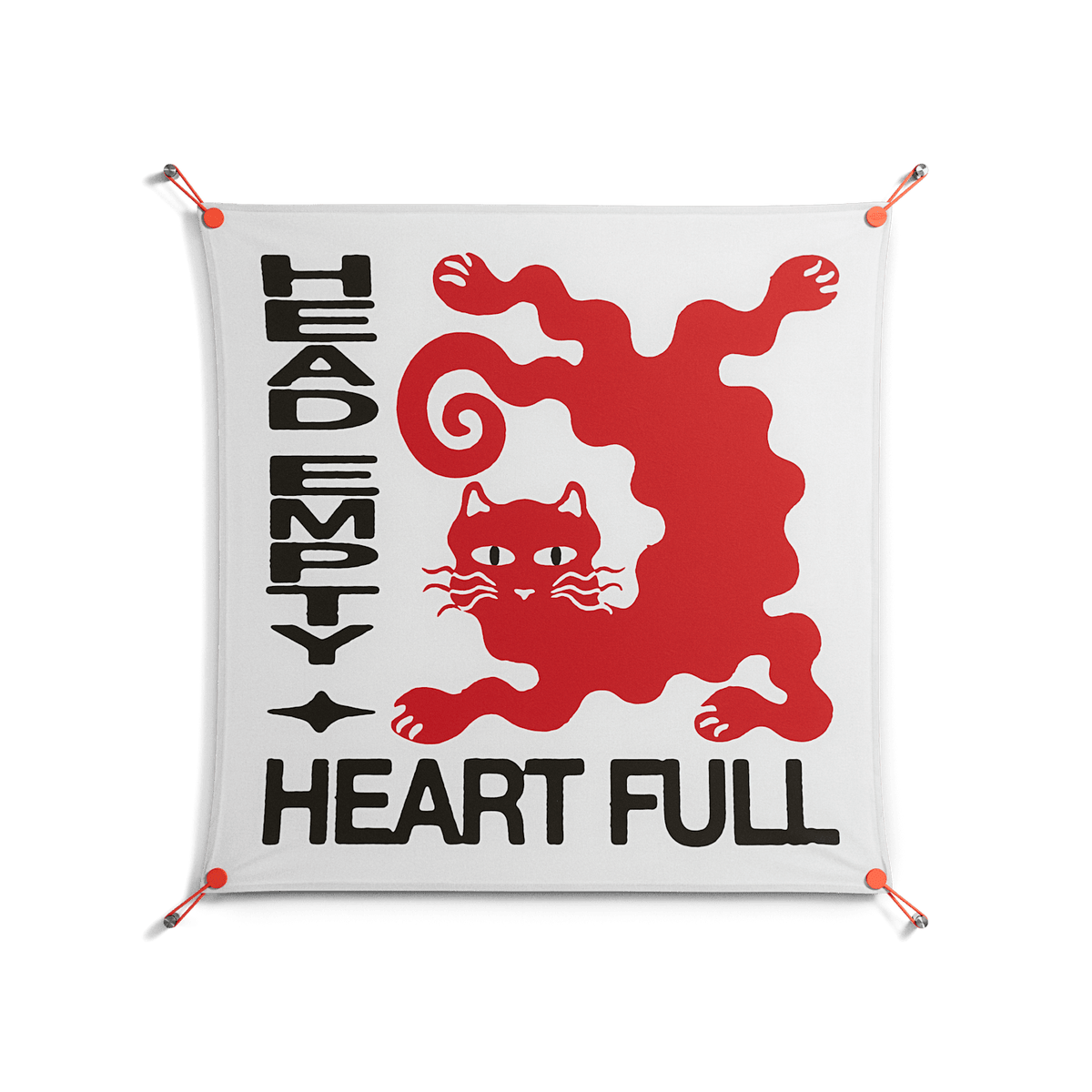 Heart Full - Work On Wall - Alexander Khabbazi - Orange - 90 x 90 cm