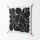Black Flowers - Work On Wall - Konrad Blaszczyk - Orange - 90 x 90 cm