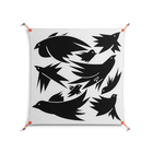 Black Birds - Work On Wall - Konrad Blaszczyk - Orange - 90 x 90 cm