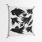 Black Birds - Work On Wall - Konrad Blaszczyk - Orange - 90 x 90 cm