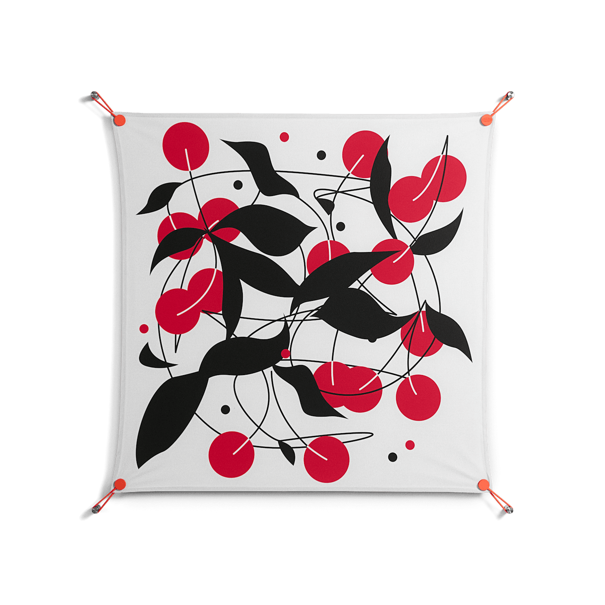 Cherry - Work On Wall - Konrad Blaszczyk - Orange - 90 x 90 cm