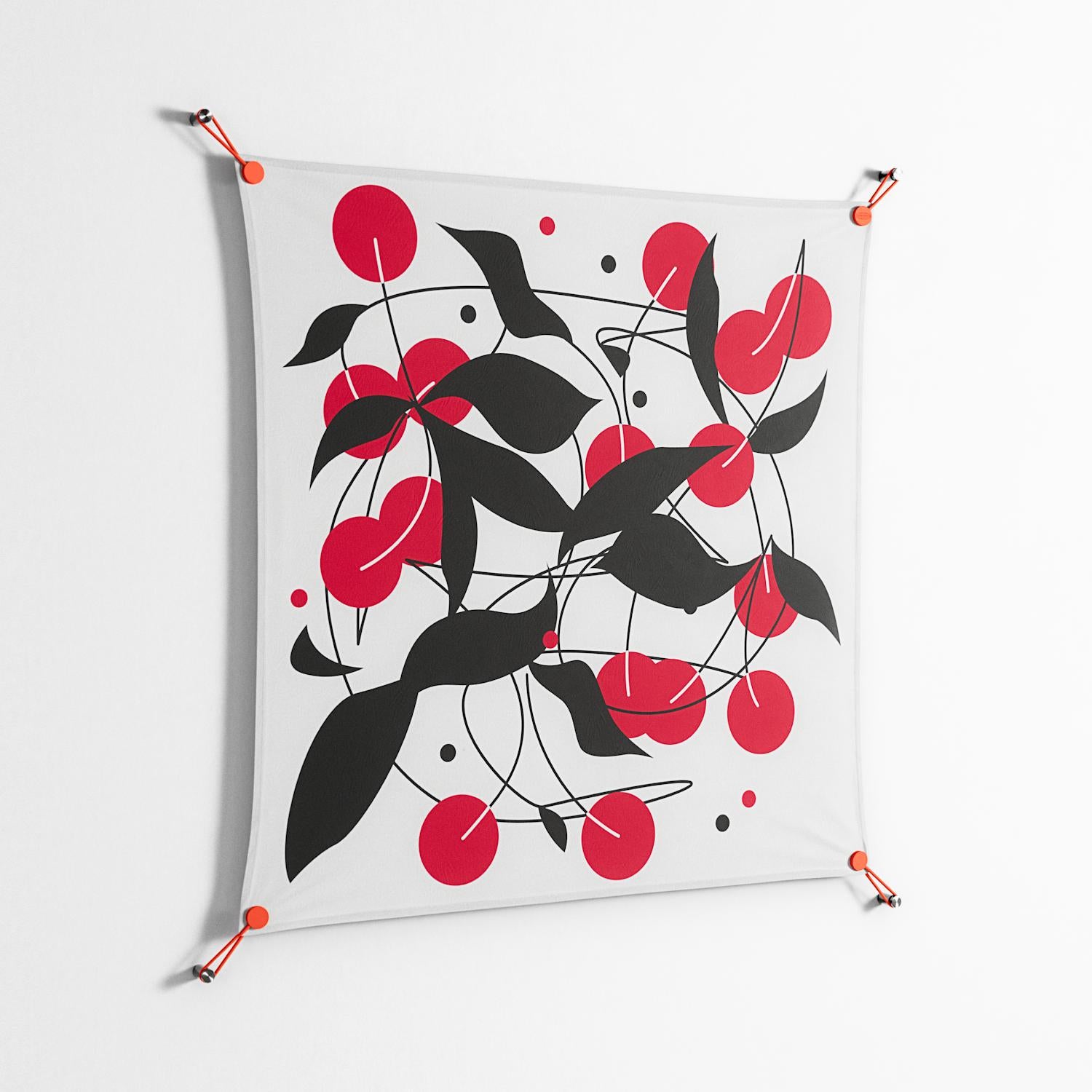 Cherry - Work On Wall - Konrad Blaszczyk - Orange - 90 x 90 cm