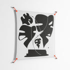 Monstera - Work On Wall - Konrad Blaszczyk - Orange - 90 x 90 cm