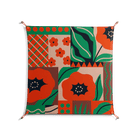 Flower B - Work On Wall - Heather Zhou - Orange - 90 x 90 cm