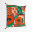 Flower B - Work On Wall - Heather Zhou - Orange - 90 x 90 cm