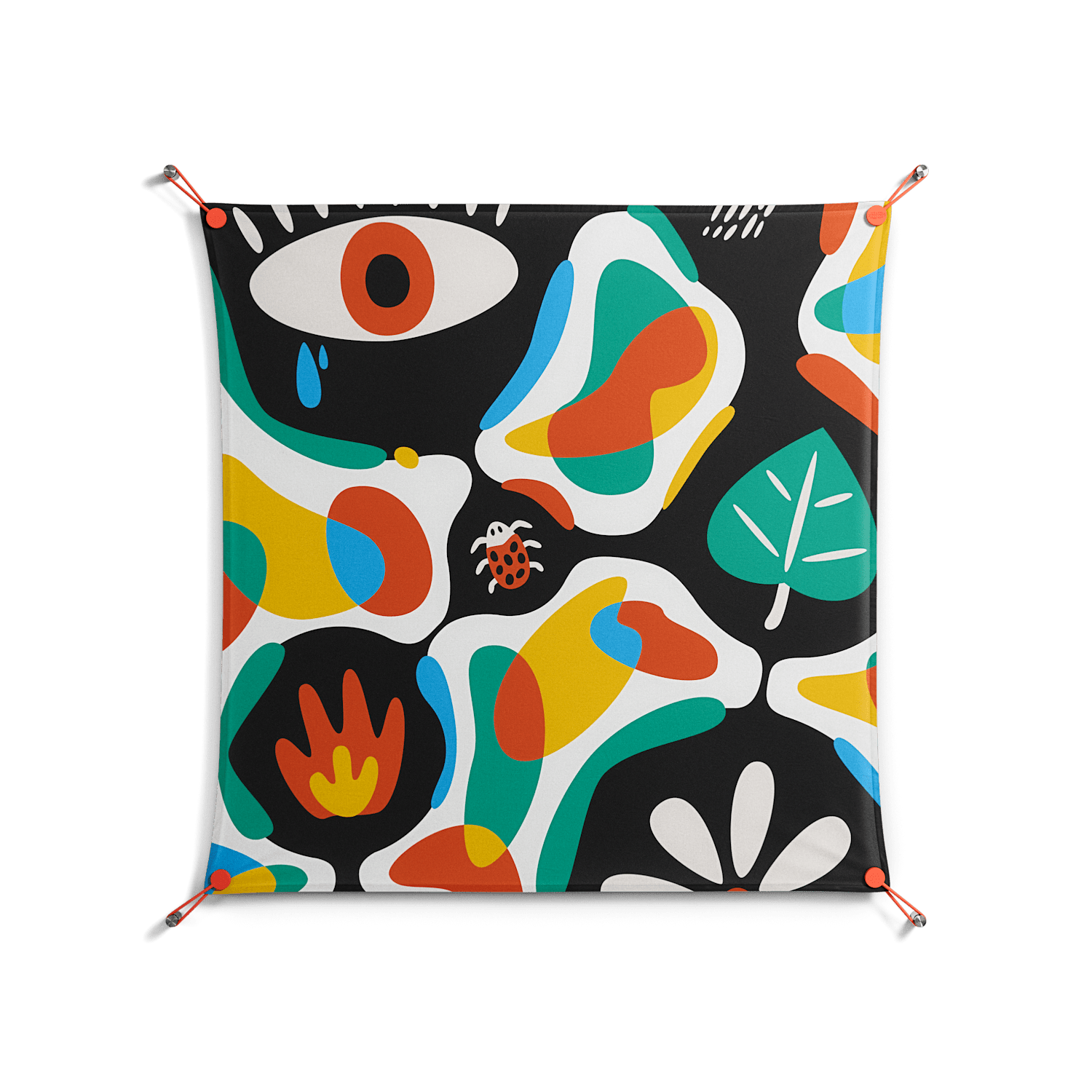 Alive - Work On Wall - Vratislav Pecka - Orange - 90 x 90 cm