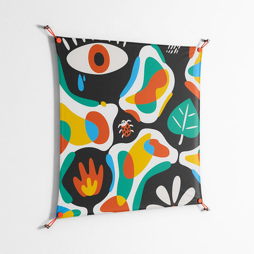 Alive - Work On Wall - Vratislav Pecka - Orange - 90 x 90 cm