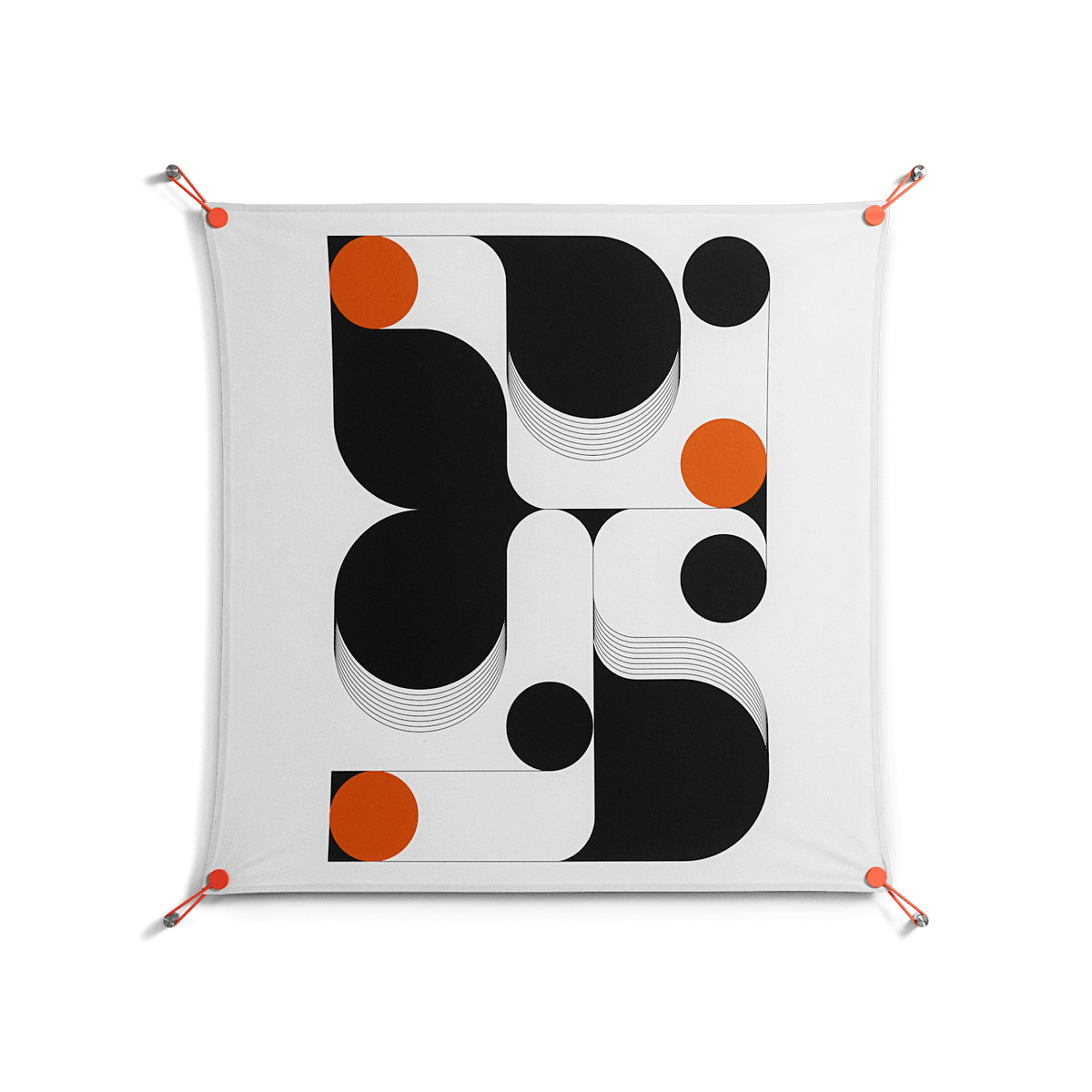 Conserto2 - Work On Wall - Vratislav Pecka - Orange - 90 x 90 cm