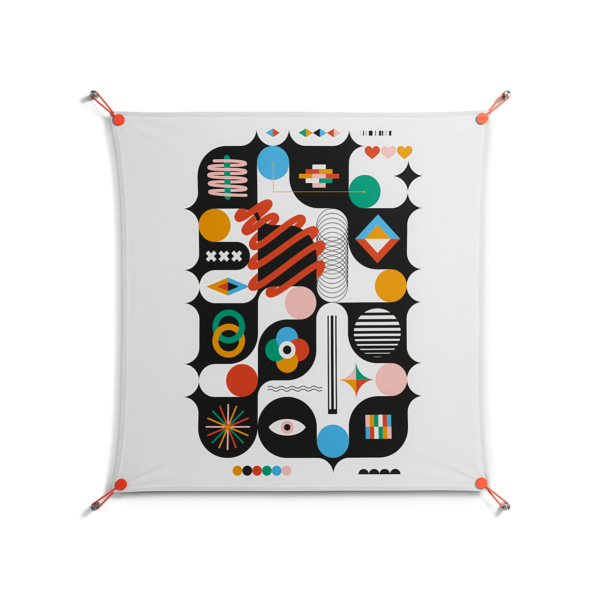 Connections - Work On Wall - Vratislav Pecka - Orange - 90 x 90 cm