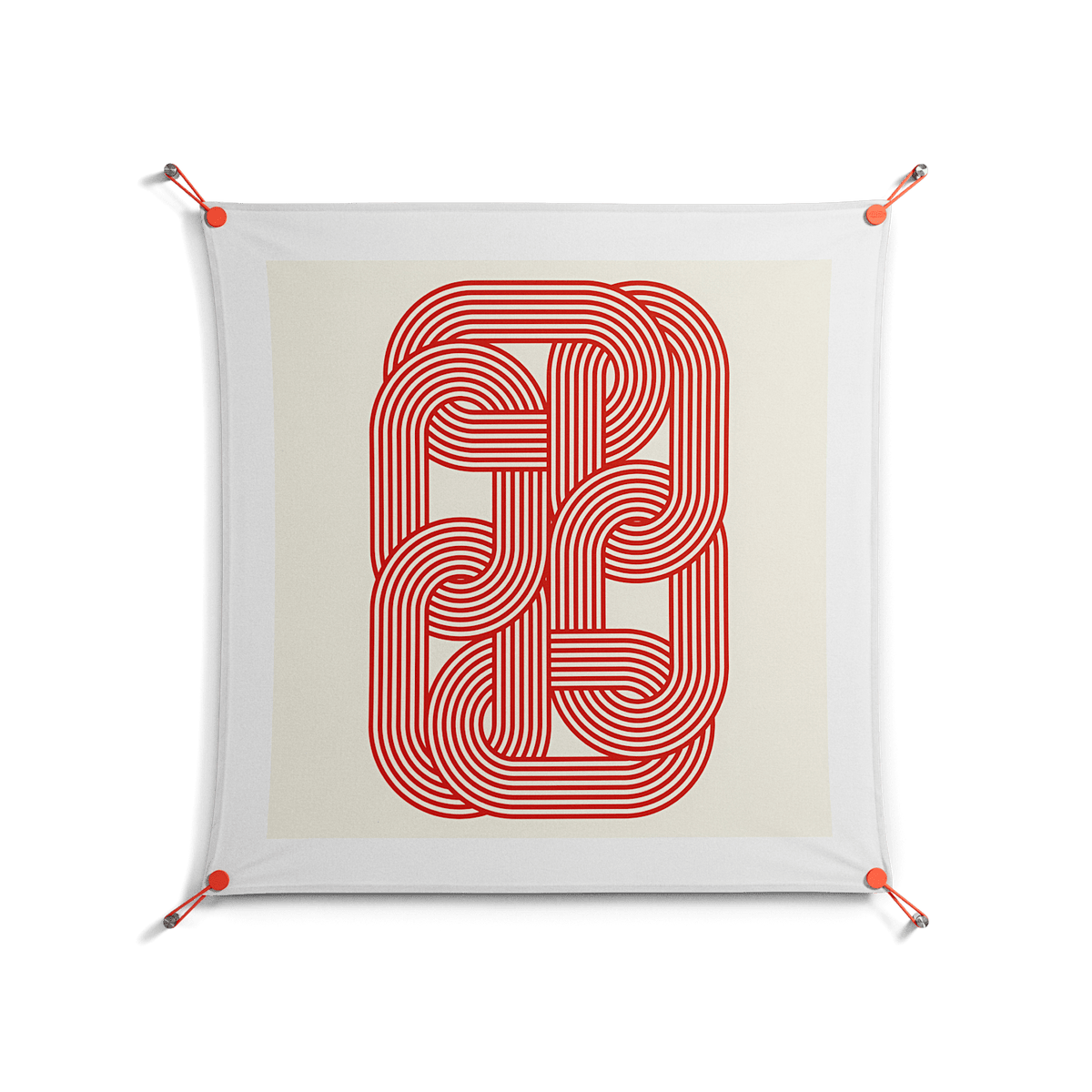 United - Work On Wall - Vratislav Pecka - Orange - 90 x 90 cm