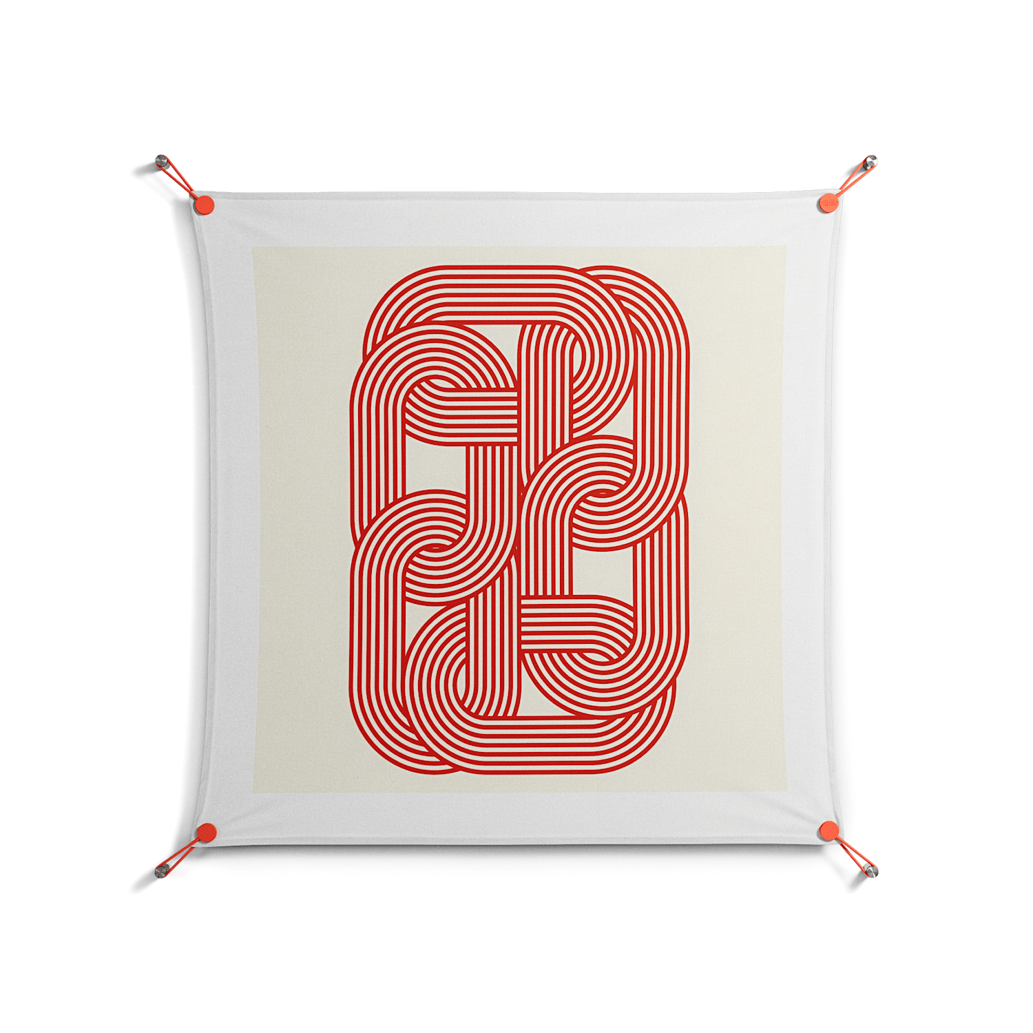 United - Work On Wall - Vratislav Pecka - Orange - 90 x 90 cm