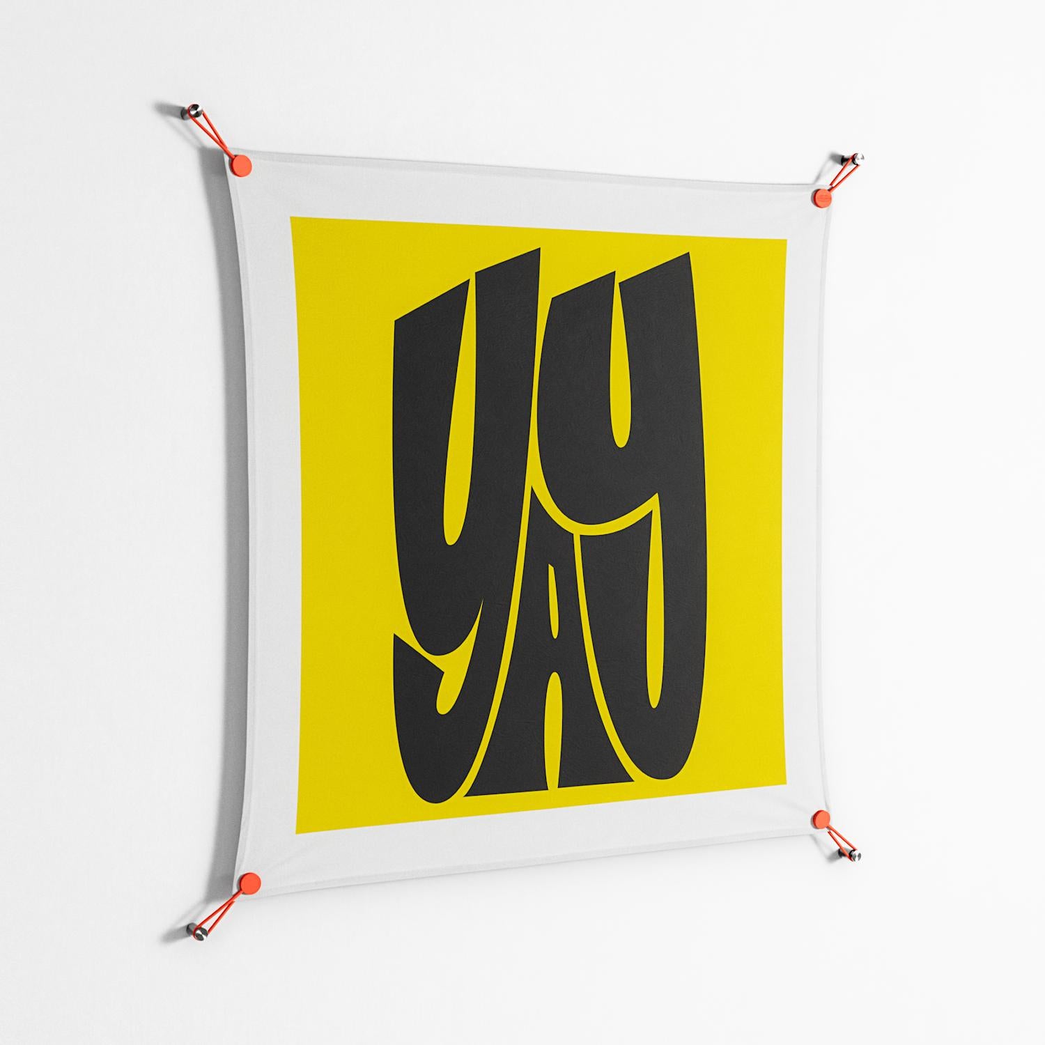Yay - Work On Wall - Vratislav Pecka - Orange - 90 x 90 cm