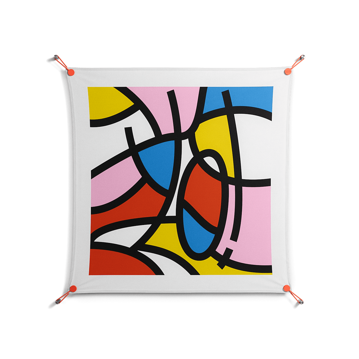 Yo - Work On Wall - Vratislav Pecka - Orange - 90 x 90 cm