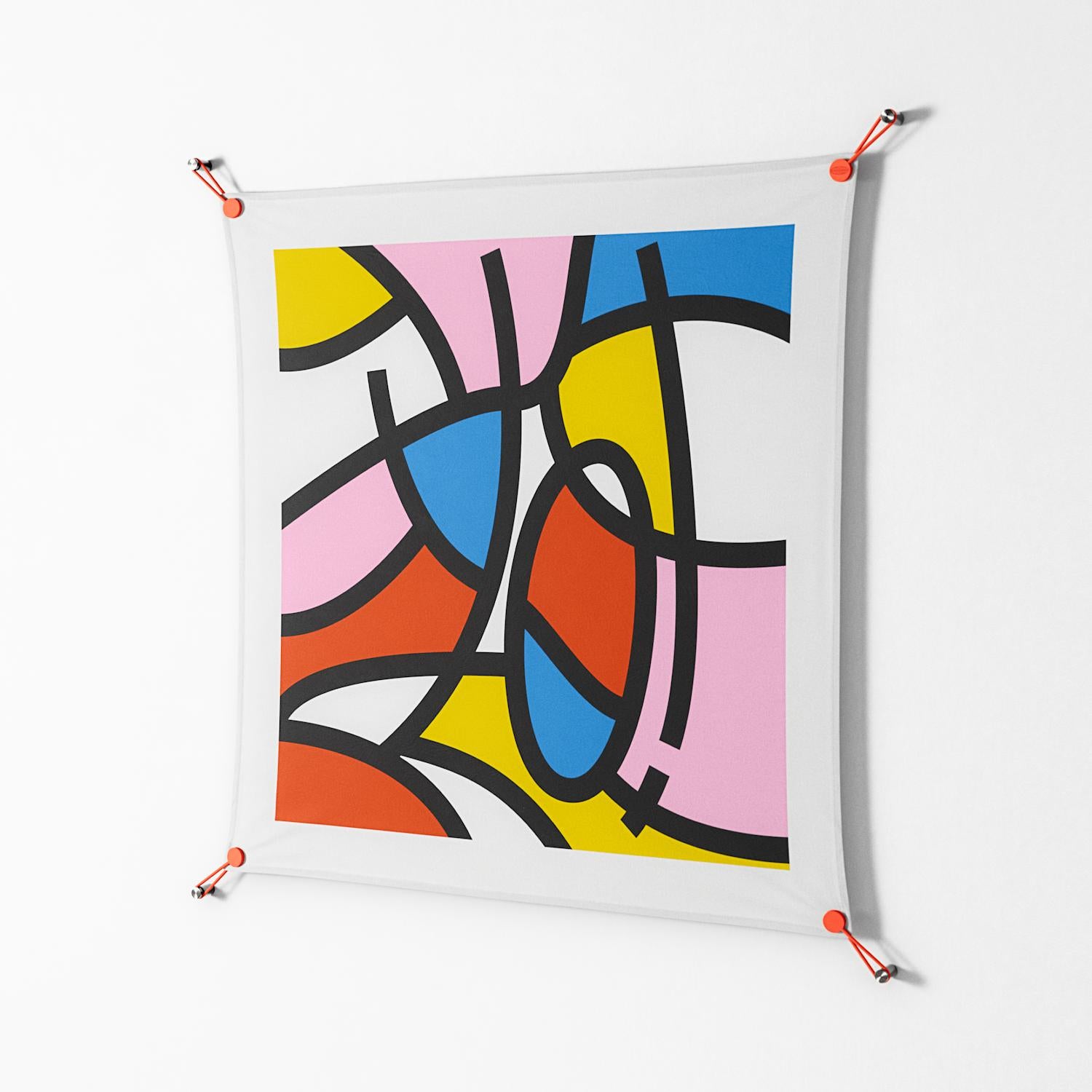 Yo - Work On Wall - Vratislav Pecka - Orange - 90 x 90 cm