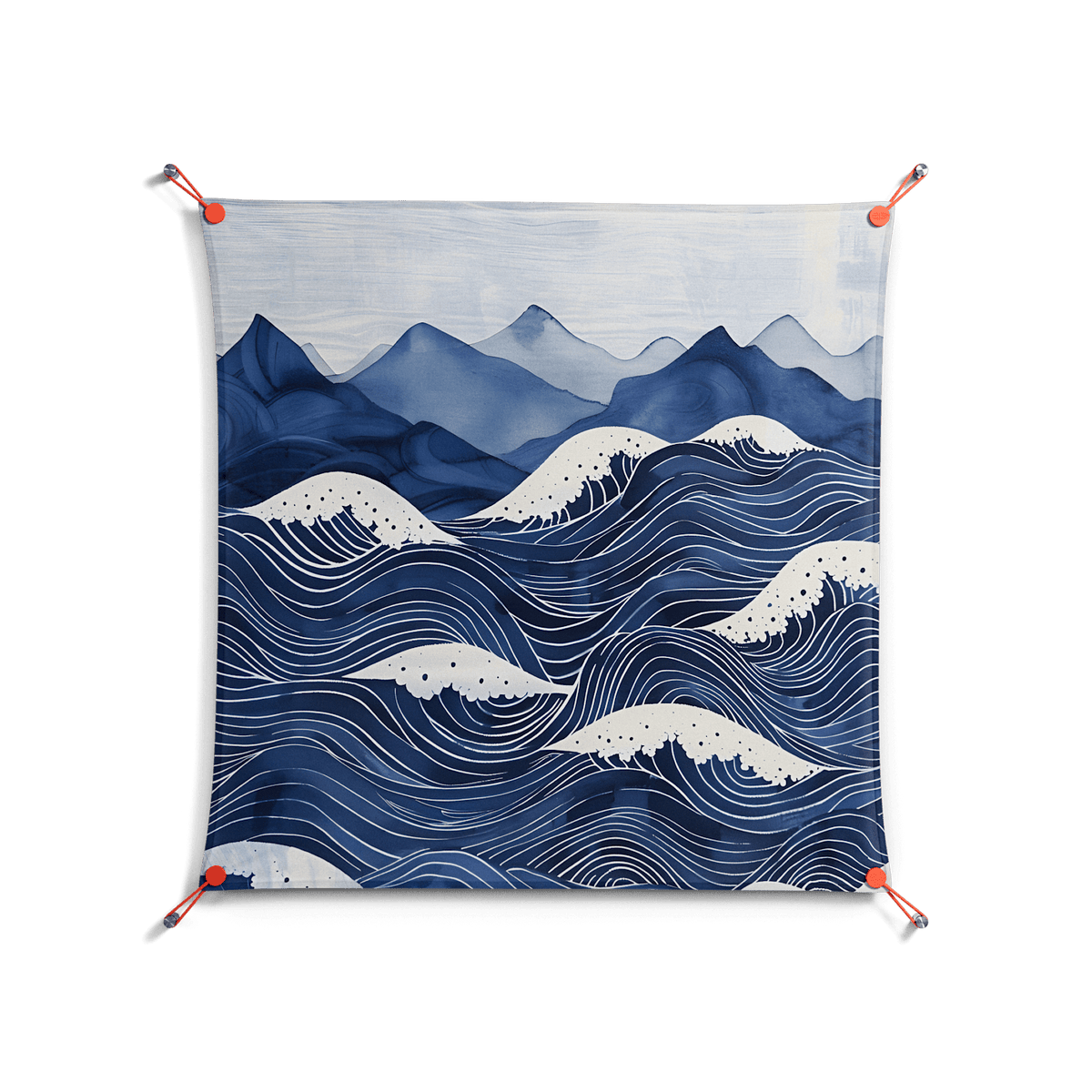 Dalgalar - Work On Wall - Nur Rydberg - Orange - 90 x 90 cm