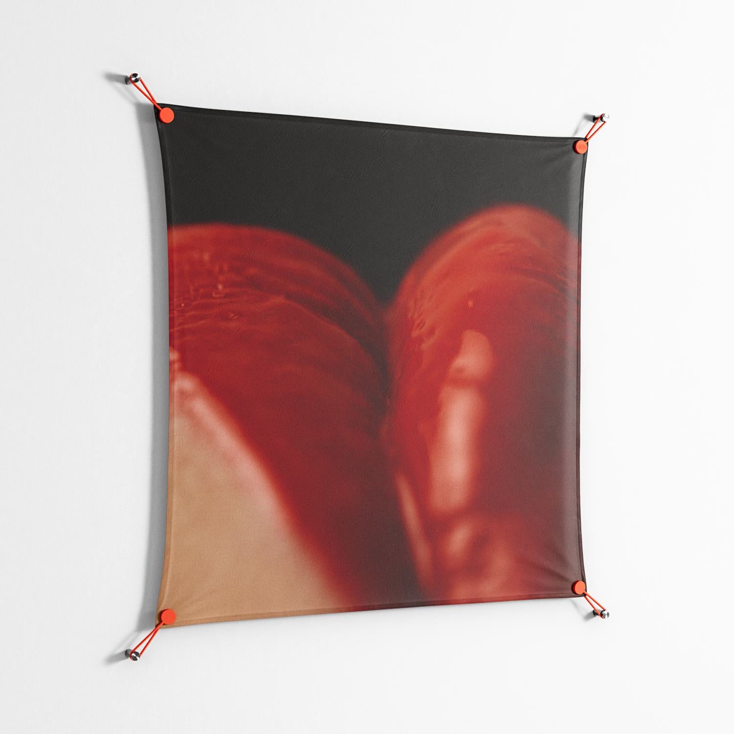 Red 3 - Work On Wall - Nadia Ryder - Orange - 90 x 90 cm