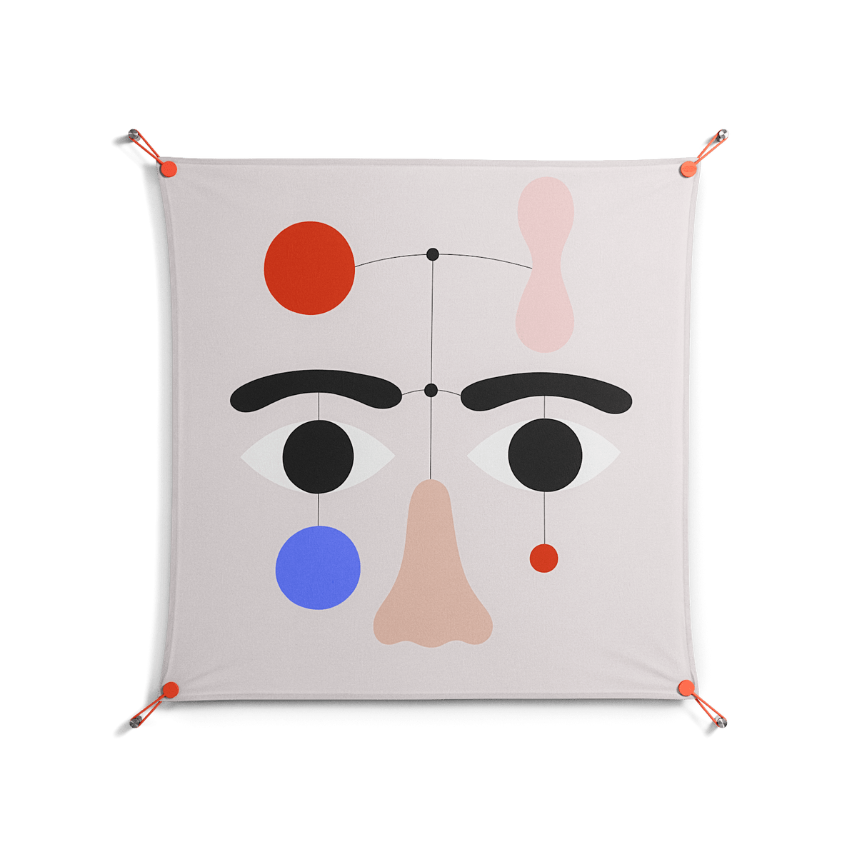 Équilibré - Work On Wall - David Vanadia - Orange - 90 x 90 cm