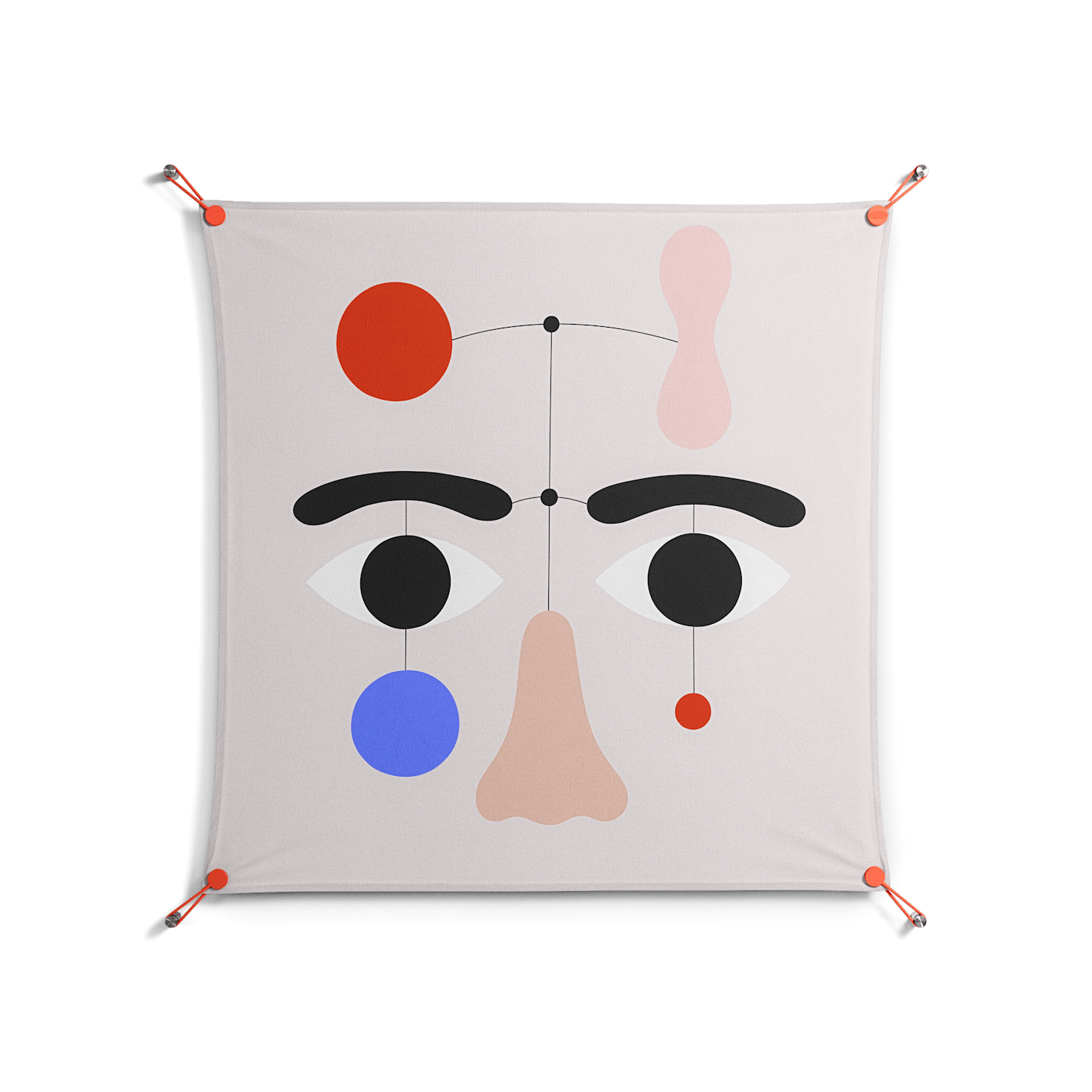 Équilibré - Work On Wall - David Vanadia - Orange - 90 x 90 cm