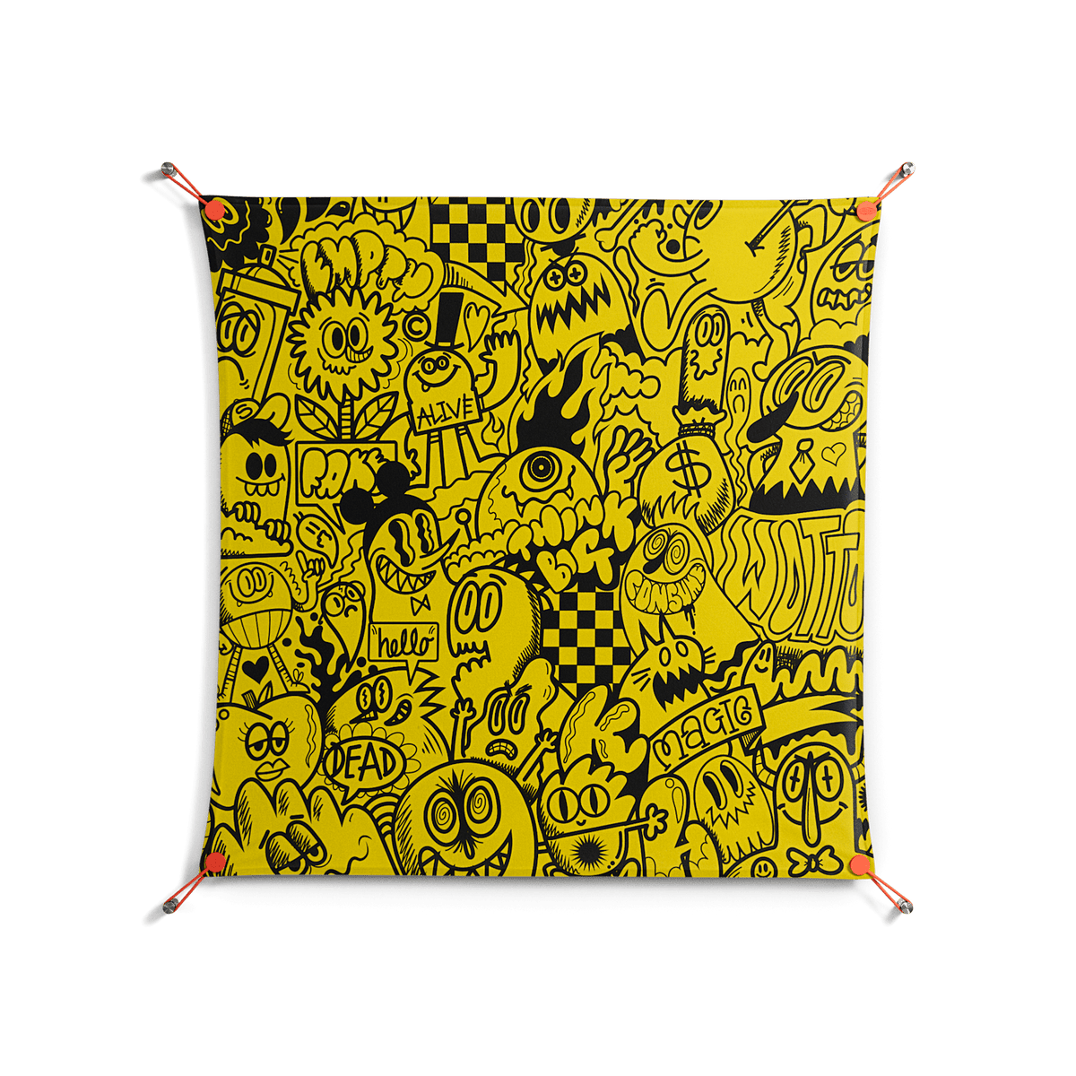 What a Mess - Work On Wall - Craig Watkins - Orange - 90 x 90 cm