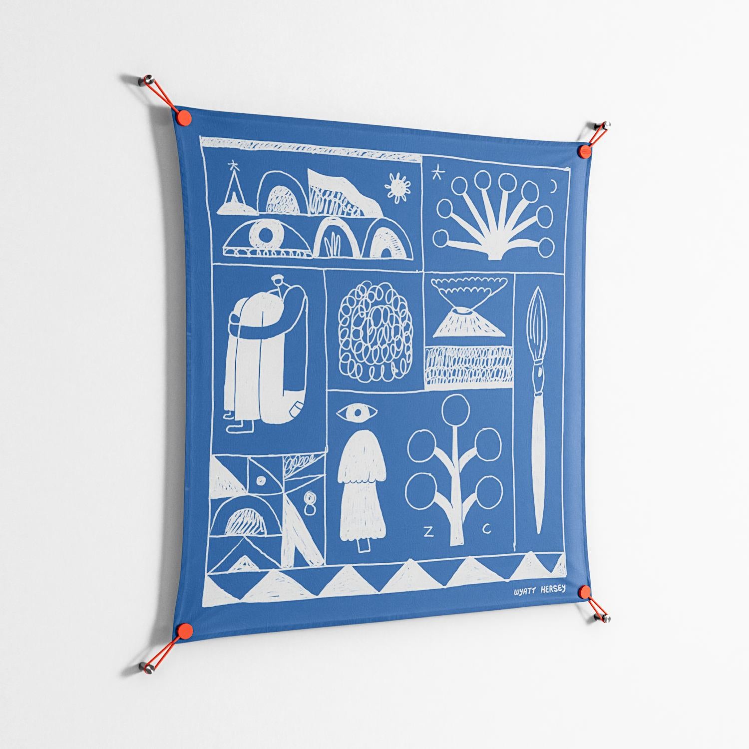 Tapestry - Work On Wall - Wyatt Hersey - Orange - 90 x 90 cm