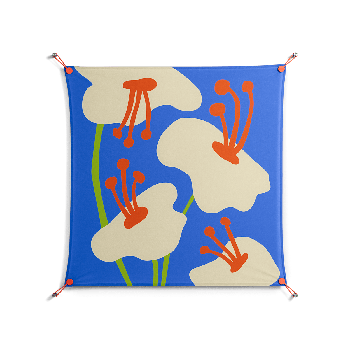 Meadow - Work On Wall - Magda March - Orange - 90 x 90 cm