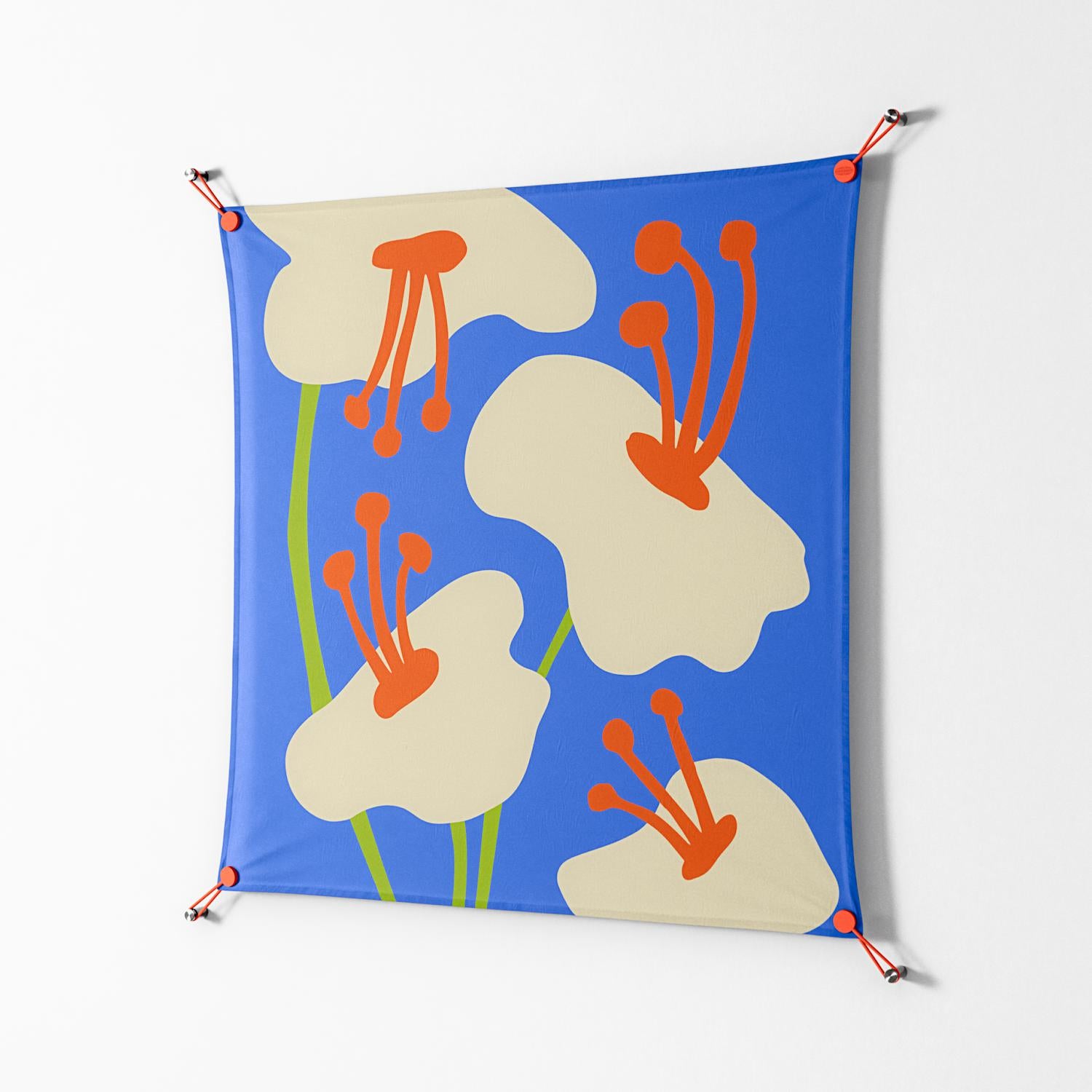Meadow - Work On Wall - Magda March - Orange - 90 x 90 cm