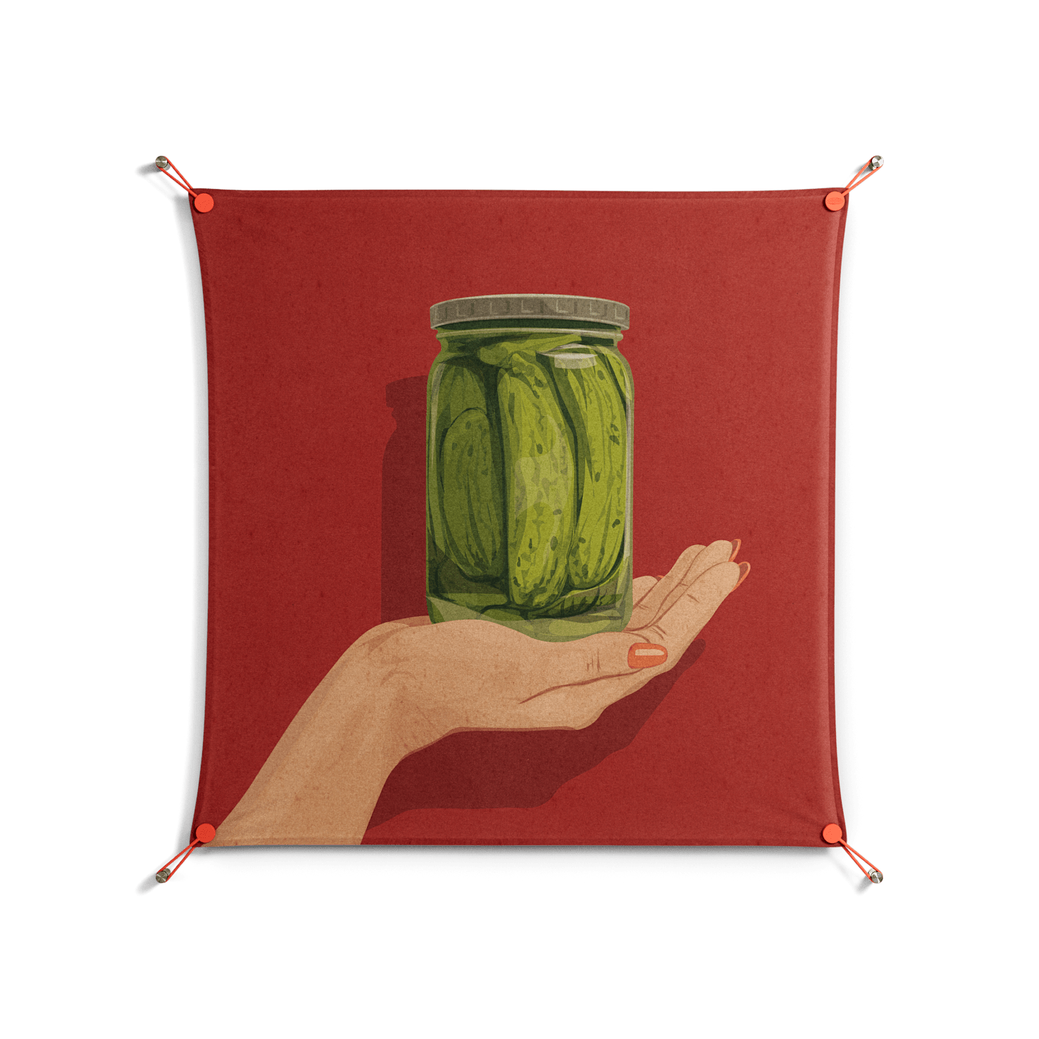 Pickles - Work On Wall - Kristin Eriksson - Orange - 90 x 90 cm