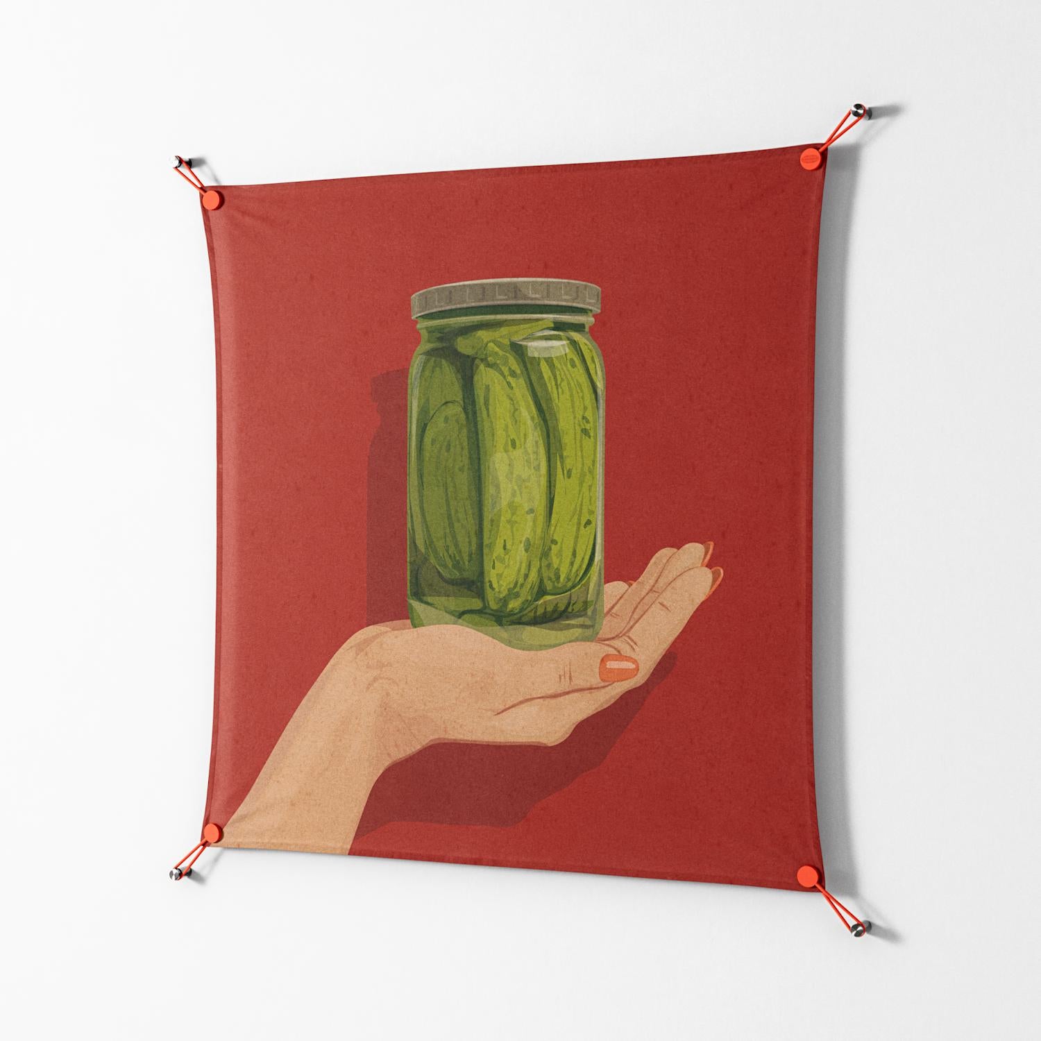 Pickles - Work On Wall - Kristin Eriksson - Orange - 90 x 90 cm